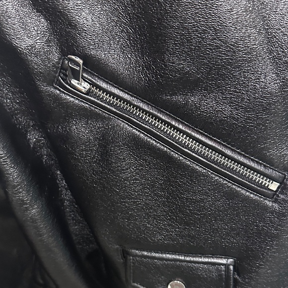 Zara Black Faux Leather Biker Jacket - Picture 4 of 13